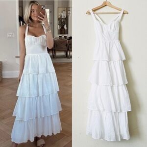 Abercrombie White Tiered Maxi Dress